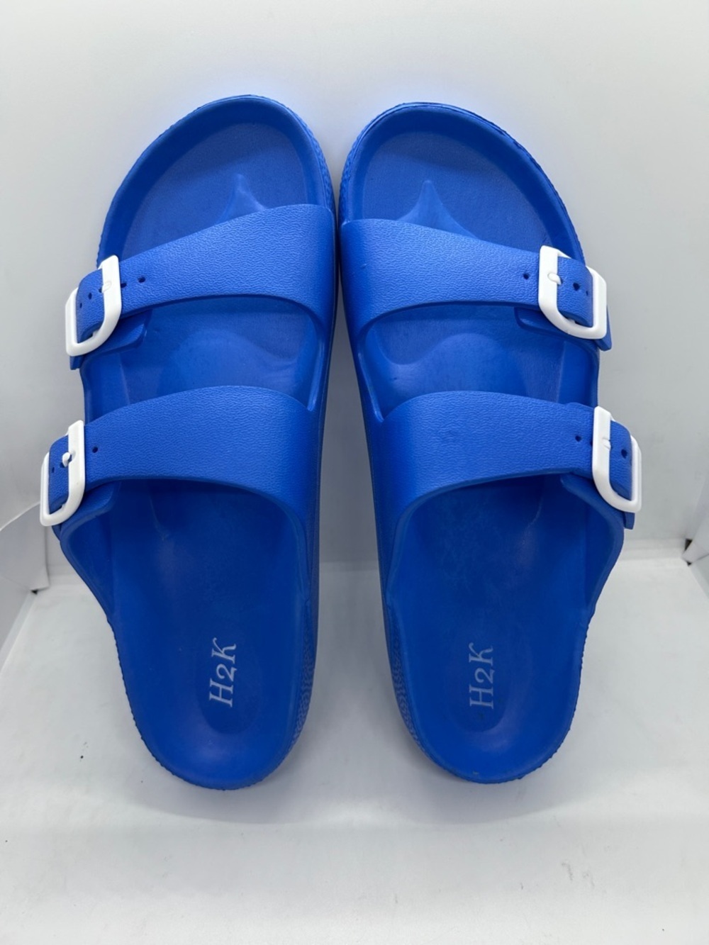 Blue H2K Men’s Lightweight Soft Slides Adjustable Sandals Buddy Size 12 NWOT